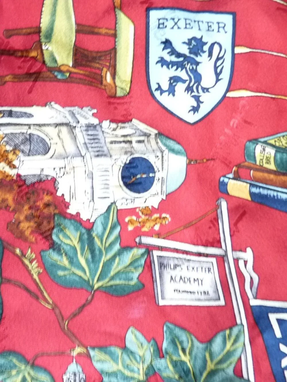 Nicole Miller Exeter Academy vintage silk scarf shawl 42x42